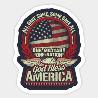 Veteran God Bless America Shirt Sticker